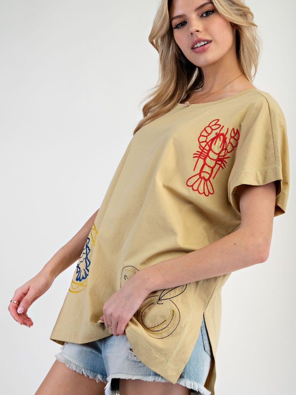 EASEL WINE PLATTER EMBROIDERED KNIT TOP 100% COTTON - Picture 2 of 4